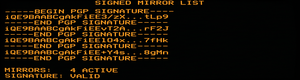 PGP signed mirror list anti-phishing